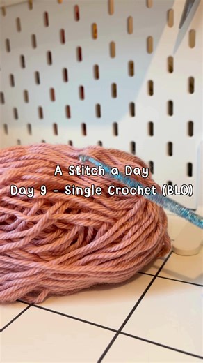 Day 9 – Single Crochet Back Loop Only (sc blo) clean rib texture easy to learn ✨ #astitchaday #crochetstitch #beginnercrochet