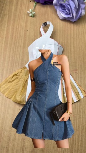 #patternmaking #sewing #patternroomequipment #style #fashion #dress #halter #offshoulder #gown