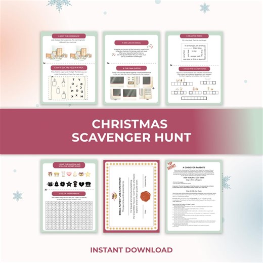 Printable Christian Christmas Scavenger Hunt for Kids Bible Nativity Treasure Hunt Sunday School Activity Homeschool Game Quest - Etsy UK