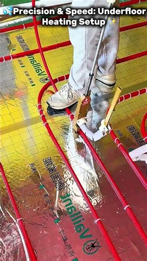 Precision & Speed: Underfloor Heating Setup ✨ #satisfying #tools #skills
