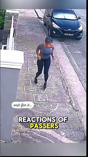 Nostalgia on the Streets: Woman Revives Hopscotch with Chalk!#shorts