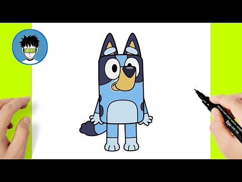 como dibujar a Bluey paso a paso - Disney
