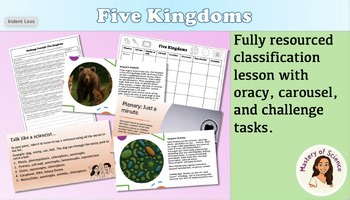 Scientific classification: five kingdoms fully resourced lesson