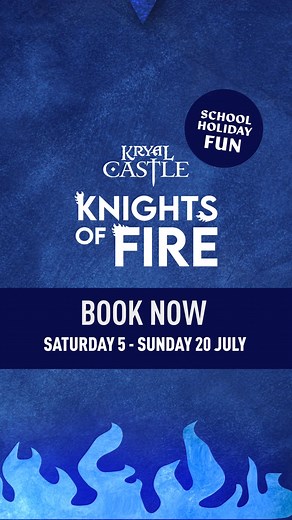 The spectacular Knights of Fire event returns to Kryal Castle these winter school holidays, and Queen Neva’s icy grip still holds strong… 🔥 Will the brave knights banish her in a blaze of glory? Don’t miss your chance to be part of the action from Saturday 5 to Sunday 20 July. It’s a fiery adventure the whole family will love! Tickets selling fast 👉 https://shorturl.at/dK0g9 | Kryal Castle