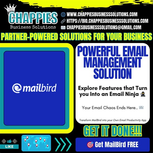 Claire Chapman on Instagram: "Consolidate All your Correspondence with ONE Powerful Intuitive Email Management Solution! 🙌 Don't Let the Chaos Slow You Down! 💡 Increase your Productivity Today and the Best Part... 🎯 Get Started for FREE! 📧 🔗 https://mailbird.evyy.net/K02Kqe Follow Our Page for More Partner-Powered Solutions for Your Business ⭐ Chappies Business Solutions #MailBird #EmailManagement #IntuitiveCommunicationPlatform #ConsolidateYourCorrespondence #TheOnlyPlatformYouNeed #Future
