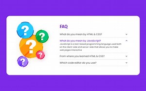 响应式FAQ手风琴使用HTML CSS和JavaScript [素材]