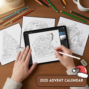 Printable Advent Calendar Coloring Book 2025 | Christmas Countdown (PDF) - Etsy