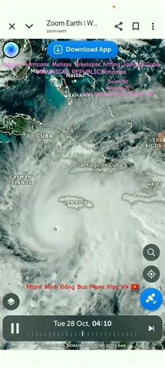 Major hurricane Melissa 10/2025 Timelapse🌀|#hurricanemelissa #shorts