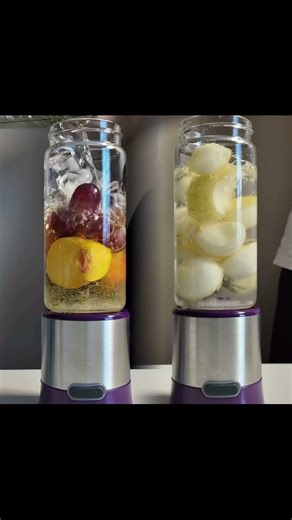 Blender Donut Peach Grape Smoothie #satisfying #recipe #shorts #homemade #blender