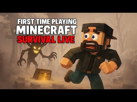 "FIRST TIME Playing Minecraft Survival 😱 | Can I Survive My First Night? (LIVE)" Day 17.5