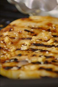 Sesame-marinated Humboldt squid steak