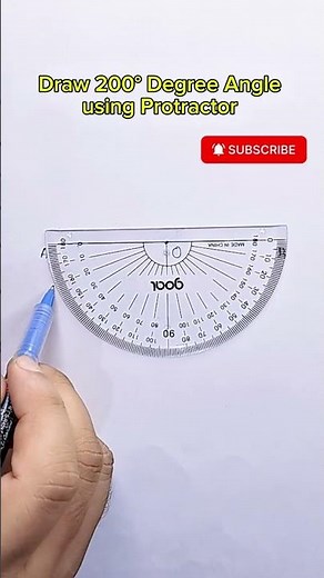 200° Degree Angle Draw Using Protractor