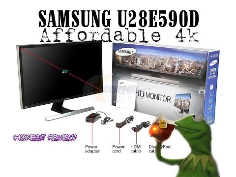 SAMSUNG U28E590D Black 28 inch 4K UHD Widescreen Monitor unboxing and Review