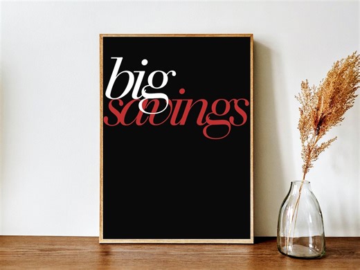 Printable Big Savings Sign Download, Red Black Store Promotion Poster, Boutique Retail Signage Instant Download - Etsy