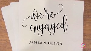GODLOVER Custom We're Engaged Napkins – Personalized Printed 2-Ply Disposable Paper Luncheon Cocktail Napkins for Wedding Party Beverage Dinner Cake Tableware Decorations Supplies