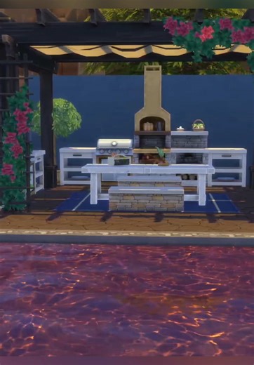 Patio with Garden to Table 💚 Trying out the newer sims 4 pack, Garden to table! Loving this outside vibe #sims4build #sims4 #ts4 #simstok #sims4community
