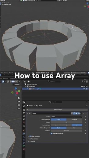 How to use array modifier in blender #short #latest #blender #blender3d