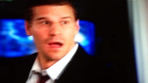 Booths and Brennan's first kiss (Bones)