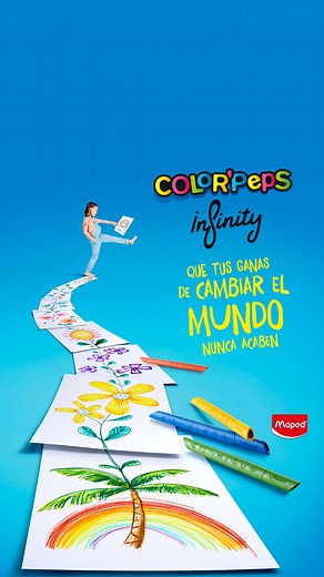 ¡Una infinidad de posibilidades para crear con los Color’Peps Infinity! 🌈 Resistentes, no necesitan tajador y duran 10 veces más que los colores convencionales. 😃 Descubre una nueva manera de ponerle color al mundo. 🎨 #Maped #Creatividad #Infinity #Color’Peps | Maped