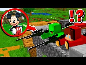 How JJ and Mikey Became Snipers to Kill MICKEY MOUSE - Maizen Minecraft