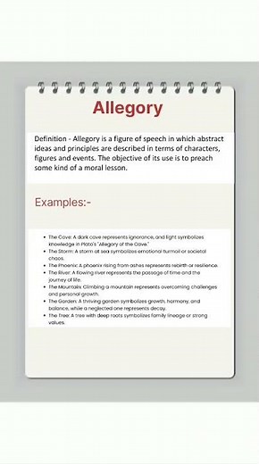 Allegory||Figure of speech|| #englishliterature #englishgrammar #english #literarydevices