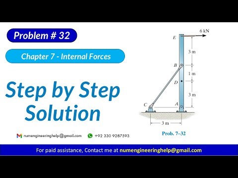 *7–32. Determine the internal normal force, shear force, and moment #statics