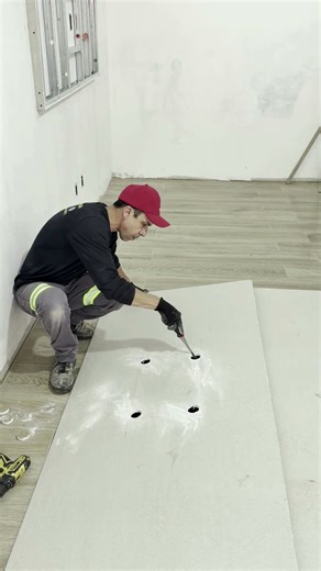 Recorte no meio da placa de gesso acartonado #drywall
