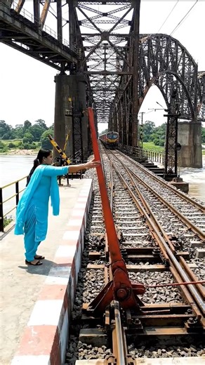 Manual railway track switch operation 🚂 #train #shorts