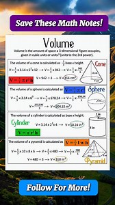 61K views · 631 reactions | Volume Formula Math Notes | Math Notes | Facebook