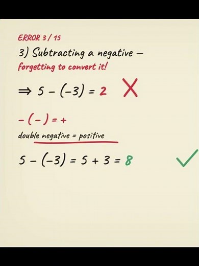 double negative = positive #negativesignerror #exam