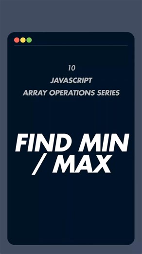 Finding min & max in an Array | #html #css #js #webdesign #coding