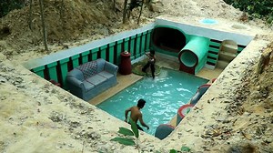 Buiding Underground Tunnel water slide Swimming pool part 2 #pool #viral#foryou #primitive #motivation #swim