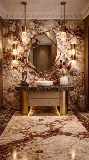 What defines a luxury powder bathoom?🧐 #interiordesign #luxurybathroomdesign #bathroom