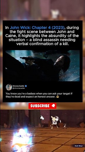 In John Wick: Chapter 4 (2023), during the fight scene between John and Caine