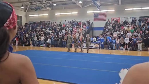 Belleview high school afjrotc FL-20022 color guard presenting the colors on October 3rd 2025 for a pep rally #afjrotc #colorguard #jrotc #belleviewhighschool