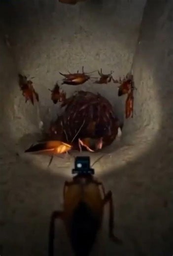 Mini Camera on a Cockroach… What It Found in My Kitchen 🤯#insects #shorts