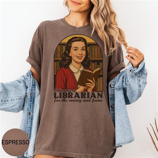 Funny Librarian T-shirt, Retro Book Lover Gift Tee, Vintage Style Librarian Quote Top, Humorous Reading Shirt, Librarian Sweatshirt - Etsy