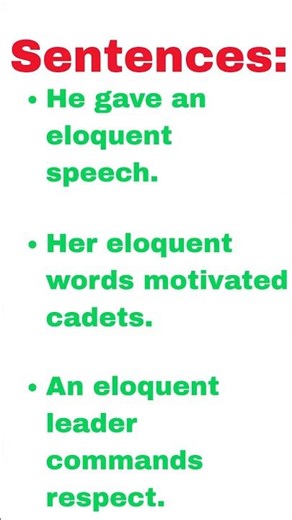 Eloquent- Meaning, Synonyms & Examples #shorts