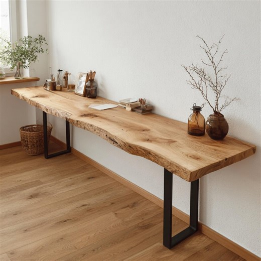 Farmhouse Console Table – Rustic Solid Wood Console - Walnut Console Table – Handmade Solid Wooden Console - Console - Etsy