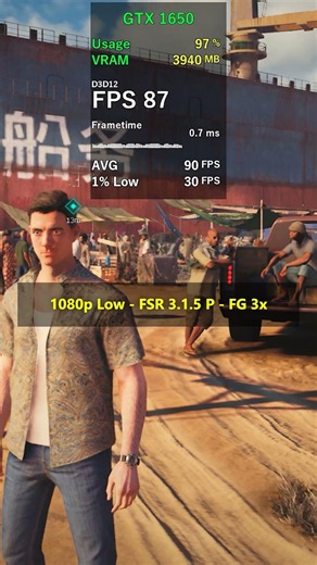 007 First Light on GTX 1650 - FSR 3.1 6x Multi Frame Generation MOD