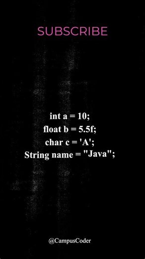 Java Data Types Explained in 30 Sec 🔥 #motivation #java #coding #shorts