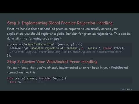 How to Handle UnhandledPromiseRejectionWarning in Node.js WebSockets