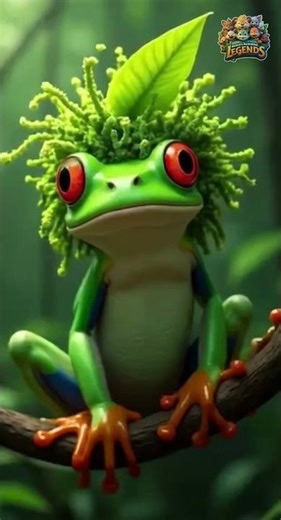 Plot twist: The leaf was alive! 😱🐸 #shorts #CuteAnimation