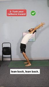 n Urdhva Hastasana (Upward Salute), turning the palms to face each other helps broaden the shoulders, externally rotate the arms, and create space in the upper back and neck. This alignment prevents tension and allows the chest to lift without compressing the lower back. Tucking the tailbone activates the lower abdominal muscles and lengthens the lower spine, preventing over-arching in the lumbar region. Together, these actions create a safe, grounded, and stable backbend, allowing the energy to