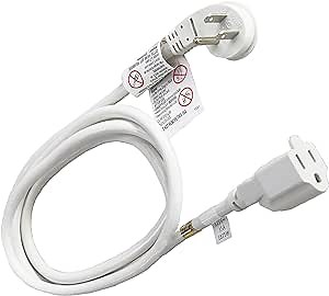 FIRMERST 1875W 10 Feet Extension Cord Heavy Duty Low Profile White 15A