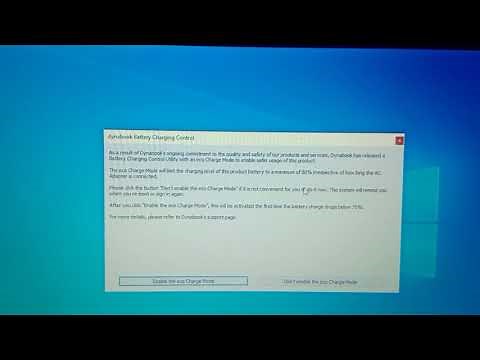 Hati-hati di Dynabook Battery Charging Control Don't Enable