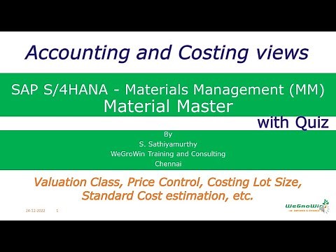 SAP MM | SAP Material Master Accounting & Costing Views | Valuation & Pricing Explained | 02-21