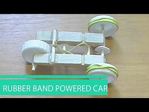 Rubber Band Powered Car/How to make // HomeCraft