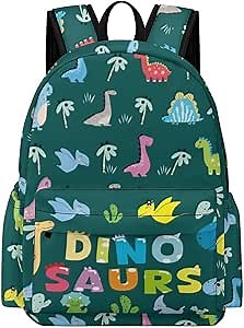 Dinosaur Toddler Backpack 16.5 Inch Oxford Cloth School Backpack for Kids, Boys