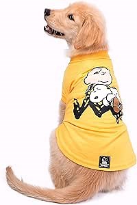 Snoopy Dog Shirt (L, Yellow) - Official Snoopy Brand for Pets - Dog Shirts Lightweight & Breathable in 7 Different Unique Designs & Colors - Dog Clothes Machine Safe for Small & Big Dogs